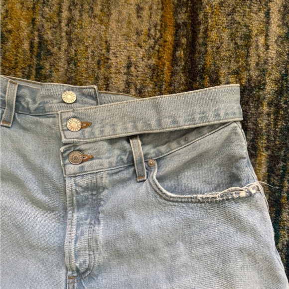 Agolde Women's Criss Cross Upsized Jean Shorts Asymmetrical Size 30 - Picture 3 of 5